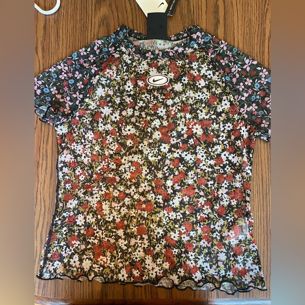 Nike Multicolor Floral Mesh Baby Tee